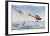 German "Albatros" is Pursued by Two British Aircraft-Roderic Hill-Framed Art Print