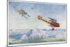 German "Albatros" is Pursued by Two British Aircraft-Roderic Hill-Mounted Art Print