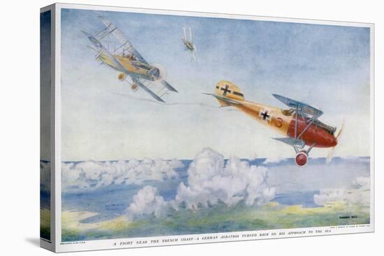 German "Albatros" is Pursued by Two British Aircraft-Roderic Hill-Stretched Canvas