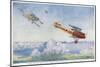 German "Albatros" is Pursued by Two British Aircraft-Roderic Hill-Mounted Art Print