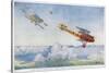 German "Albatros" is Pursued by Two British Aircraft-Roderic Hill-Stretched Canvas