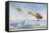 German "Albatros" is Pursued by Two British Aircraft-Roderic Hill-Framed Stretched Canvas