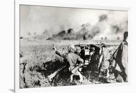 German Anti-Tank Gun (Probably 50Mm or 75Mm) in Russia-null-Framed Photographic Print