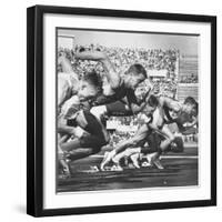 German Armin Harry During Men's 100 Meter Dash Event in Olympics-George Silk-Framed Premium Photographic Print