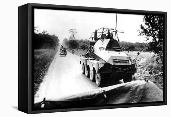 German Armoured Car During the Advance on Paris, May-June 1940-null-Framed Stretched Canvas