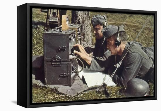 German Army with Field Radio in Operation-Unsere Wehrmacht-Framed Stretched Canvas