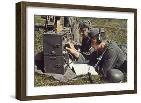 German Army with Field Radio in Operation-Unsere Wehrmacht-Framed Art Print