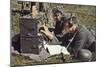 German Army with Field Radio in Operation-Unsere Wehrmacht-Mounted Art Print