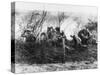 German Artillery Firing in Champagne, France During World War I-Robert Hunt-Stretched Canvas