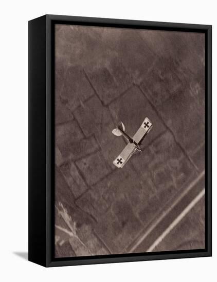 German Aviatik Plane Photographed in Mid-Air by a Belgian Reconnaisance Aircraft Over Holland-null-Framed Stretched Canvas
