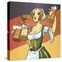 German Barmaid-Harry Briggs-Stretched Canvas