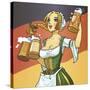 German Barmaid-Harry Briggs-Stretched Canvas