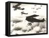 German Biplanes Flying Above the Clouds-null-Framed Stretched Canvas