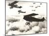 German Biplanes Flying Above the Clouds-null-Mounted Photo