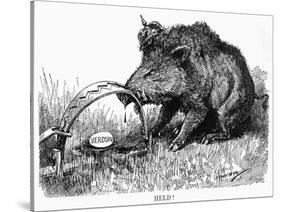 German Boar Held at Verdun - Cartoon-L. Raven Hill-Stretched Canvas