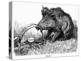 German Boar Held at Verdun - Cartoon-L. Raven Hill-Stretched Canvas