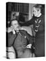 German-Born Us Writer Thomas Mann Talking with His Wife in their Home-Carl Mydans-Stretched Canvas