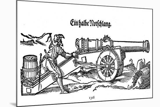 German Cannon Firing 16C-Jost Amman-Mounted Premium Giclee Print