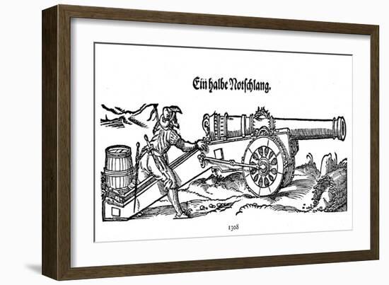 German Cannon Firing 16C-Jost Amman-Framed Art Print