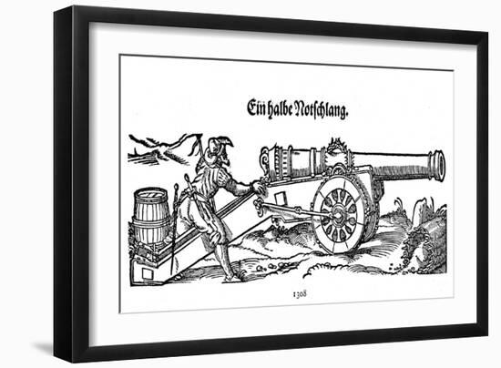 German Cannon Firing 16C-Jost Amman-Framed Art Print