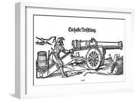 German Cannon Firing 16C-Jost Amman-Framed Art Print