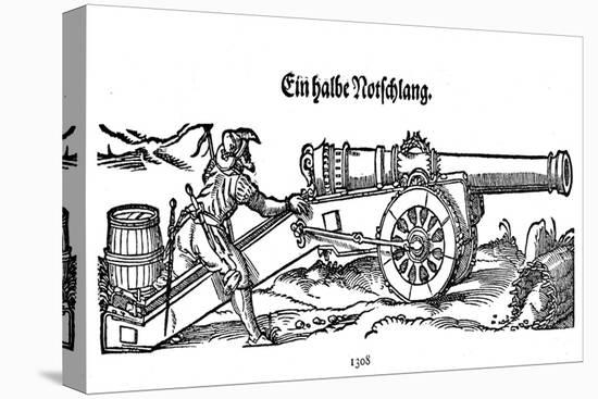 German Cannon Firing 16C-Jost Amman-Stretched Canvas