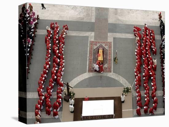 German Cardinal Joseph Ratzinger Conducts a Funeral Mass-null-Stretched Canvas