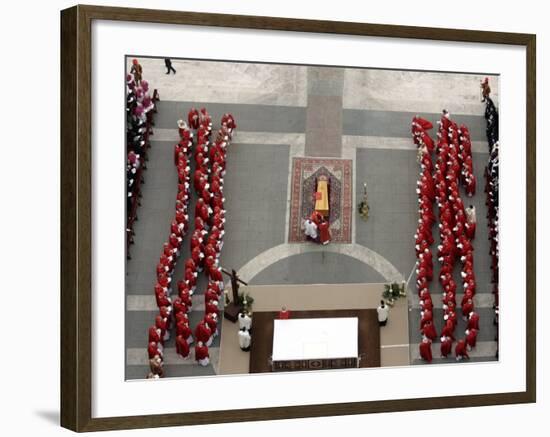 German Cardinal Joseph Ratzinger Conducts a Funeral Mass-null-Framed Photographic Print