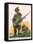 German Caricature of Russian Soldiers, WW1-W. Trier-Framed Stretched Canvas