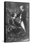 German Composer and Poet Richard Wagner, 1813-1883, with Second Wife Cosima-null-Framed Stretched Canvas