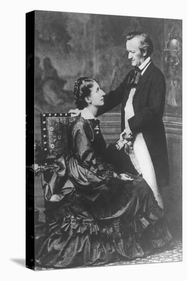 German Composer and Poet Richard Wagner, 1813-1883, with Second Wife Cosima-null-Stretched Canvas