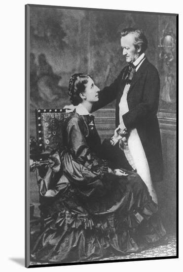 German Composer and Poet Richard Wagner, 1813-1883, with Second Wife Cosima-null-Mounted Photographic Print