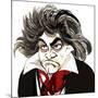 German composer Ludwig van Beethoven; caricature-Neale Osborne-Mounted Giclee Print