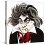 German composer Ludwig van Beethoven; caricature-Neale Osborne-Stretched Canvas