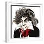 German composer Ludwig van Beethoven; caricature-Neale Osborne-Framed Giclee Print