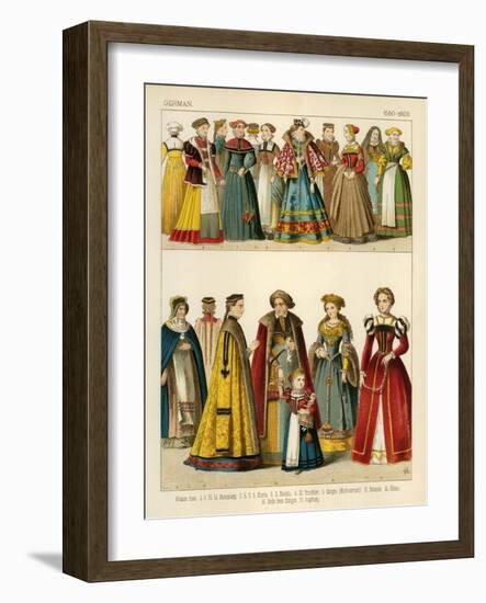 German Costume 1550-1600-Albert Kretschmer-Framed Premium Giclee Print