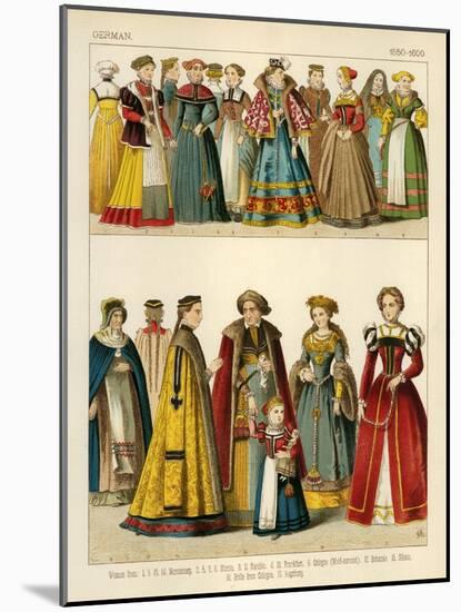 German Costume 1550-1600-Albert Kretschmer-Mounted Giclee Print