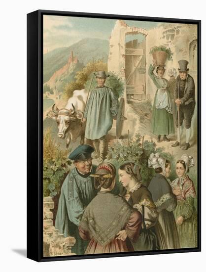 German Costume, Preussen an Der Mosel-Albert Kretschmer-Framed Stretched Canvas