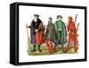 German Costumes, 15th-16th Century-Edward May-Framed Stretched Canvas