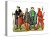 German Costumes, 15th-16th Century-Edward May-Stretched Canvas