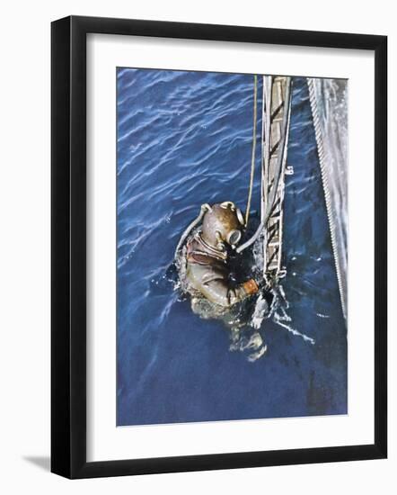 German Diver Goes Down-null-Framed Photographic Print