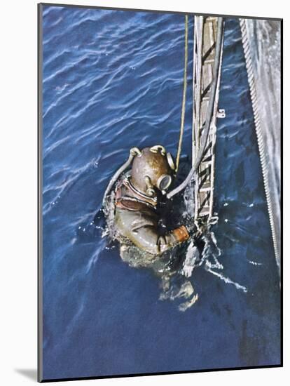 German Diver Goes Down-null-Mounted Photographic Print