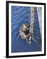 German Diver Goes Down-null-Framed Photographic Print