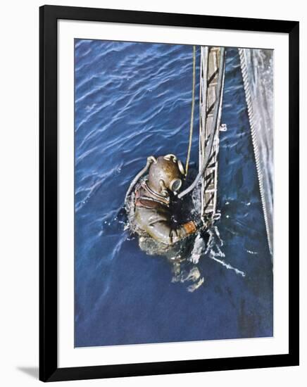 German Diver Goes Down-null-Framed Photographic Print