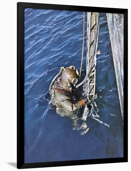 German Diver Goes Down-null-Framed Photographic Print