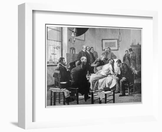 German Doctors Observe a Demonstration of Hypnotism at Munchen-B. Falkenberg-Framed Art Print