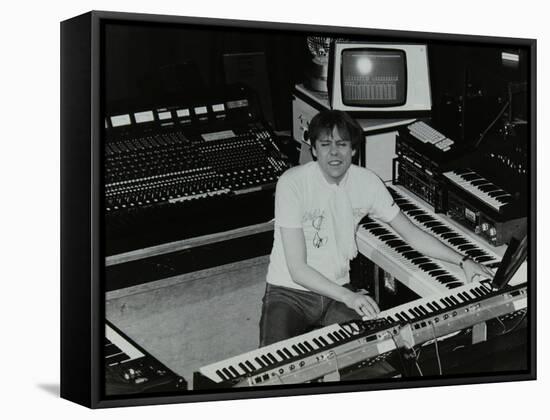 German Electronic Musician Klaus Schulze at the Forum Theatre, Hatfield, Hertfordshire, 1983-Denis Williams-Framed Stretched Canvas