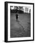 German Ethologist Dr. Konrad Z. Lorenz Studying Unlearned Habits of Goslings at Woodland Institute-null-Framed Photographic Print