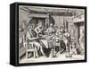 German Family at Table-Crispin De Passe-Framed Stretched Canvas