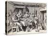 German Family at Table-Crispin De Passe-Stretched Canvas